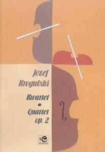 Okładka podzielona na cztery części: w trzech widoczne połówki instrumentów smyczkowych, w lewej dolnej tytuł i autor książki