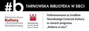 Baner programu: Tarnowska Biblioteka w Sieci. Pod napisem tekst