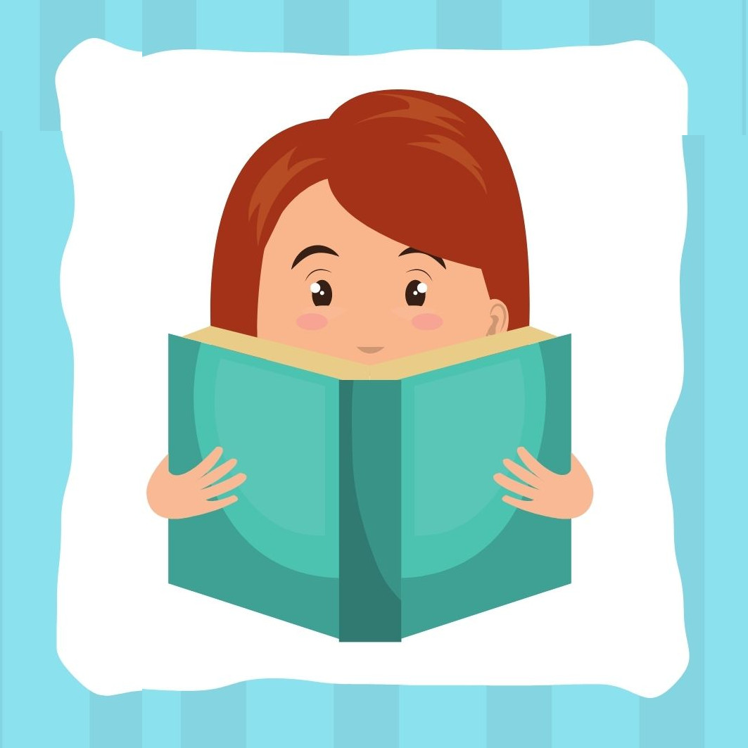 Zza otwartej książki widać fragment głowy czytającego dziecka