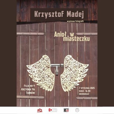 Krzysztof Madej Anielskie krzydła po obu stronach zamkniętej drewnianej bramy