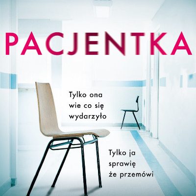 Okładka książki: w pustej sterylnej przestrzeni dwa oddalone od siebie krzesła