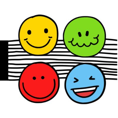 Uśmiechnięte kolorowe emoticony