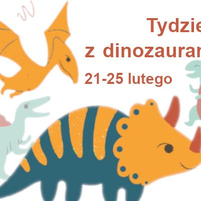 Grafika z czterema dinozaurami
